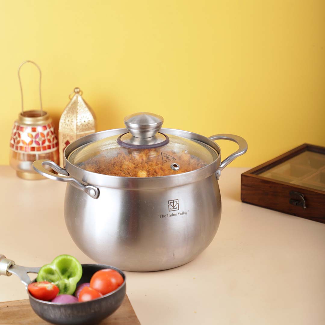 The Indus Valley Triply Stainless Steel Casserole/Biryani Pot