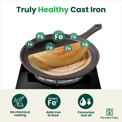 CASTrong Cast Iron Cookware Set: Tawa + Kadai, Kitchen Set for Home, Pre-seasoned, 100% Pure, Toxin-free, Induction