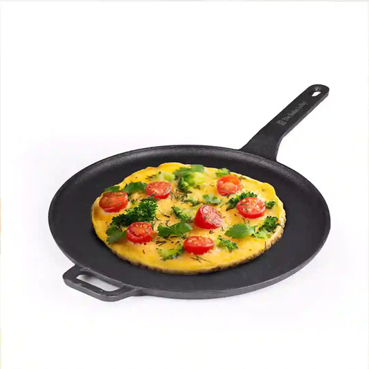 CASTrong Cast Iron Tawa With Long Handle,Pre-seasoned, Nonstick, 100% Pure, Toxin-free, Induction, 28.5cm, 2.4kg