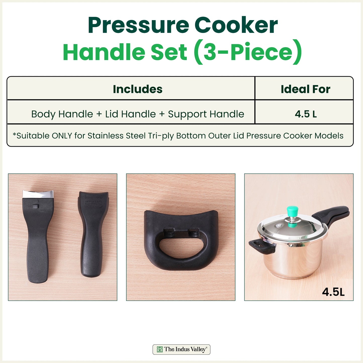 4.5L Handle Set for Tri-steel Stainless Steel Pressure Cooker