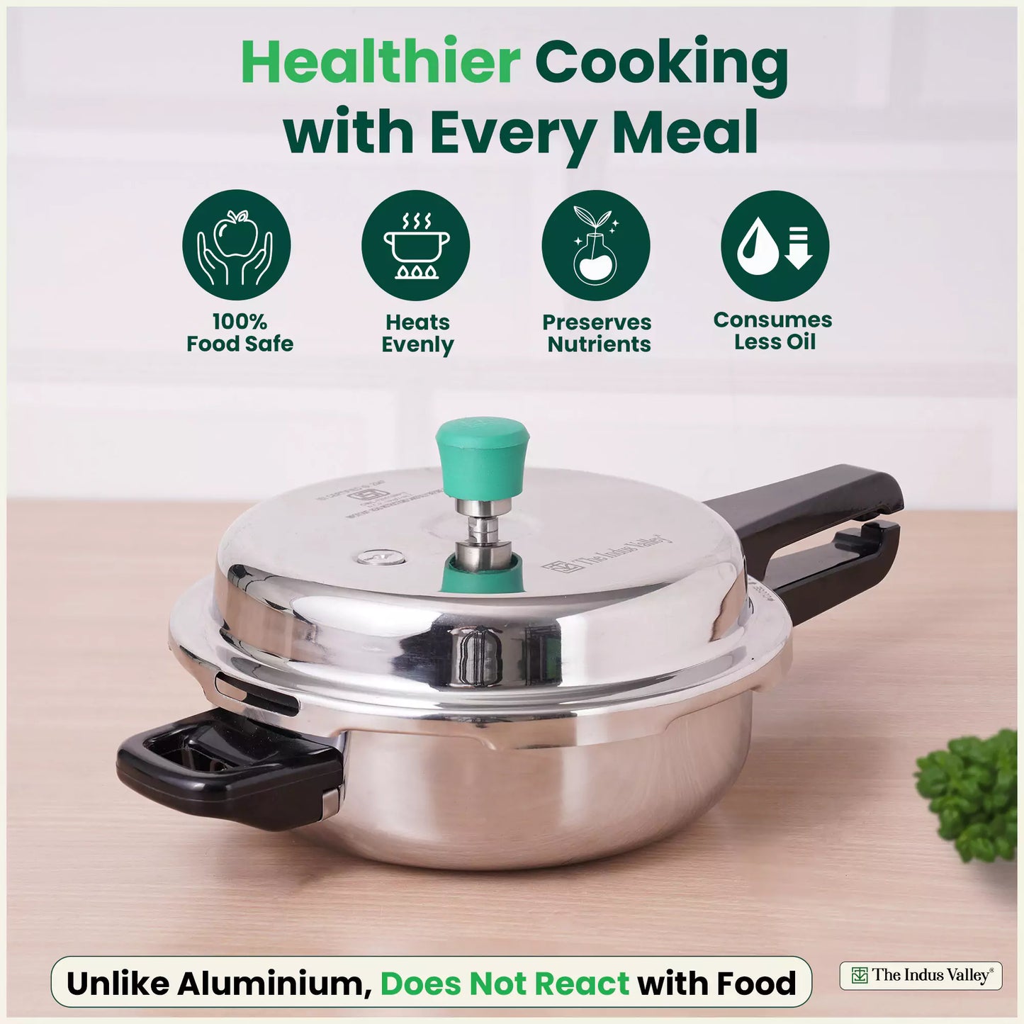 RapidCuk Tri-ply Stainless Steel 2-in-1 Pressure Cooker+ Frypan, Wide Shape, Premium Quality, 3 Layer Thick Body, Heavy Bottom, 100% Safe, ISI Certified, 5Yr Warranty, Induction & Gas, 2/3L