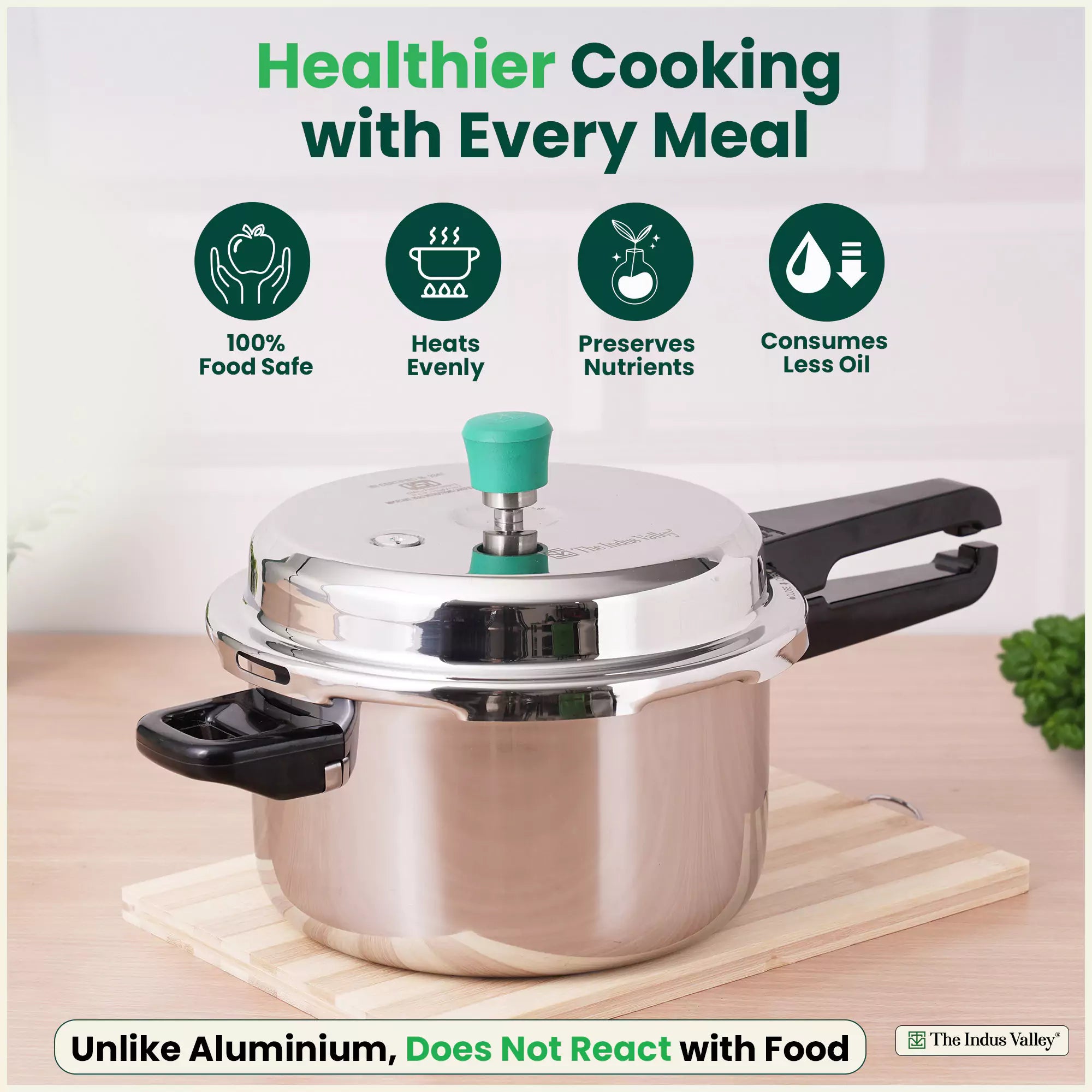 3L+5L RapidCuk Tri-ply Stainless Steel Pressure Cooker Combo, Premium Quality, 3 Layer Thick Body, Heavy Bottom, 5Yr Warranty, ISI Certified, Induction & Gas, Free ₹600 Wood Chopping Board