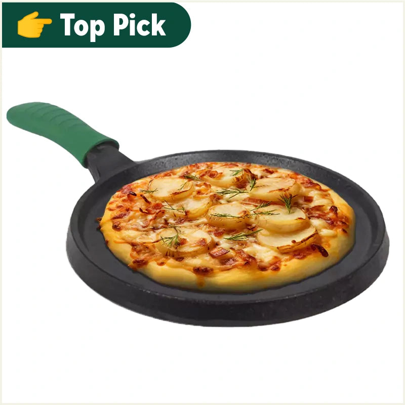 CASTrong Cast Iron Tawa, Silicon Handle,Pre-seasoned, Nonstick, 100% Pure, Toxin-free, Induction, 25.5cm, 2.2kg