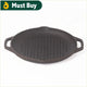 CASTrong Cast Iron Grill Pan, Round,Pre-seasoned, 100% Pure, Toxin-free, Induction, 27cm, 2.1kg