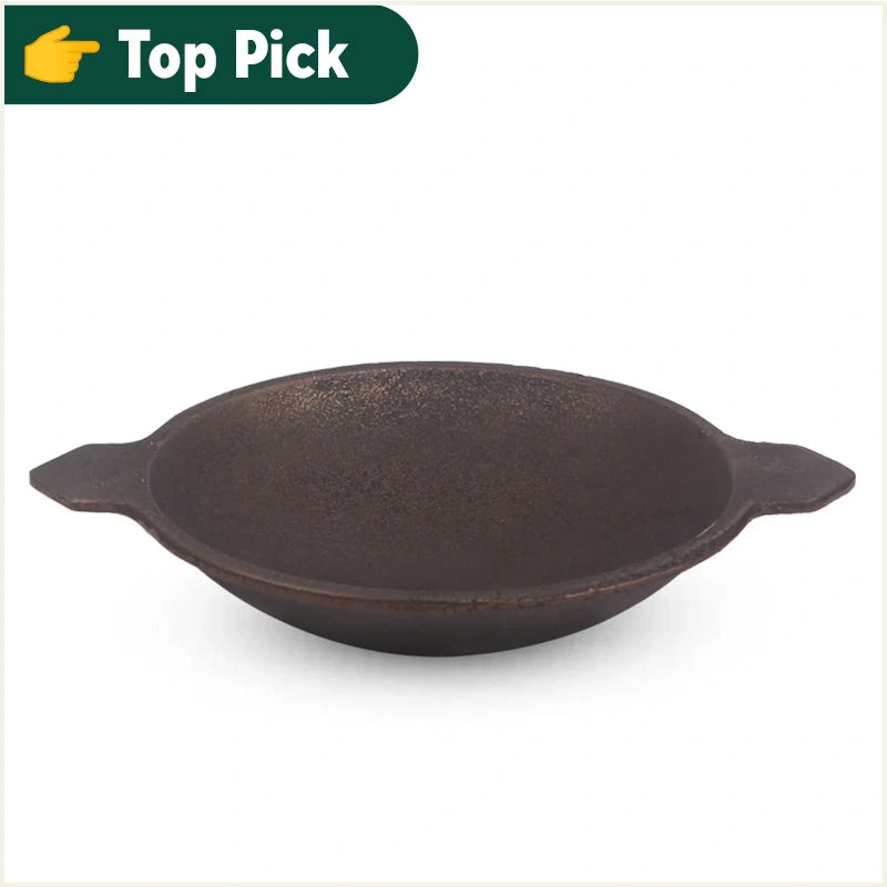 CASTrong Cast Iron Appam Pan/Appachetty, Pre-seasoned, Nonstick, 100% Pure, Toxin-free, Induction, 22cm