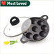 9 Pit/Cup CASTrong Cast Iron Paniyaram/Appe Pan+ Glass Lid, Pre-seasoned, Natural Nonstick, 100% Pure, Toxin-free, 21 cm, 2.7 kg