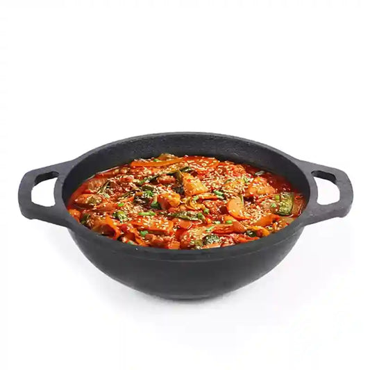 CASTrong Cast Iron Kadai, Flat Handle,Pre-seasoned, Nonstick, 100% Pure, Toxin-free, 20.5/25.6cm, 1.4L/2.4L, 1.8kg/2.5kg