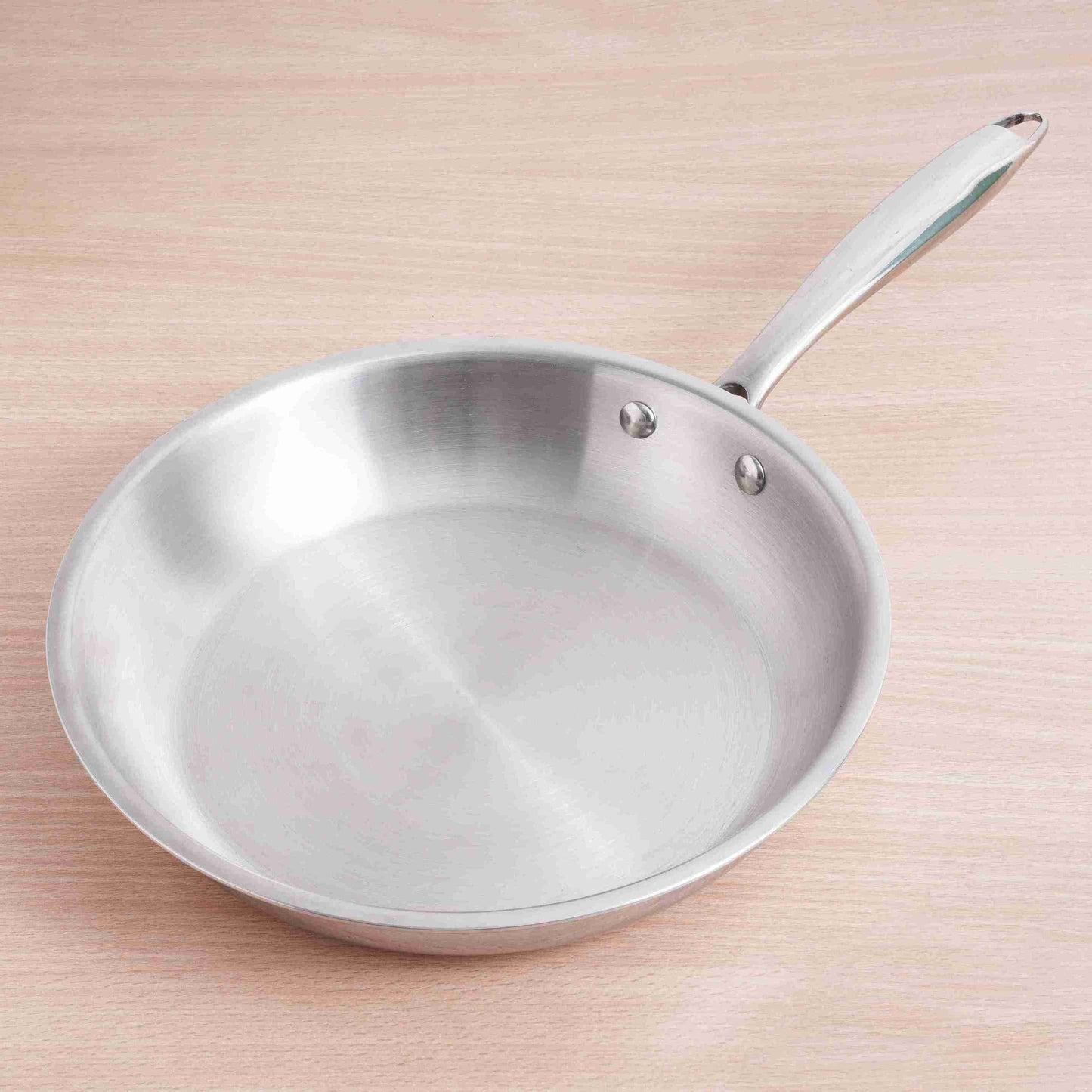 TurboCuk Tri-ply Stainless Steel Fry Pan, Premium 3 Layer Thick Body, Induction, Non-stick, 23.4/25.4/28 cm, 1.5/1.7/1.9L