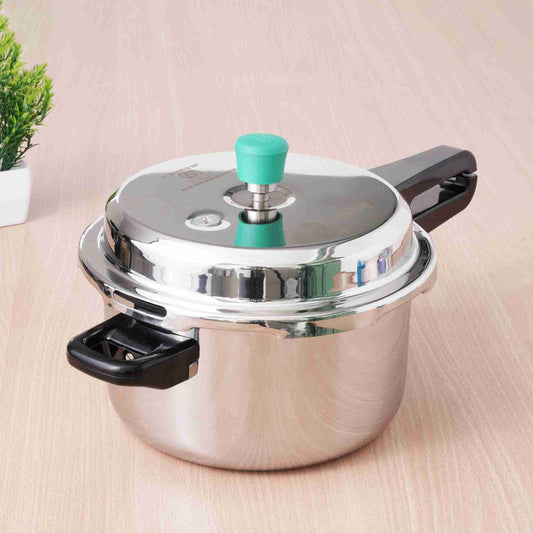 RapidCuk Tri-ply Stainless Steel Pressure Cooker, Premium Quality, 3 Layer Thick Body, Heavy Bottom, 100% Safe, ISI Certified, 5 Yr Warranty, Induction & Gas, 2/3/5L