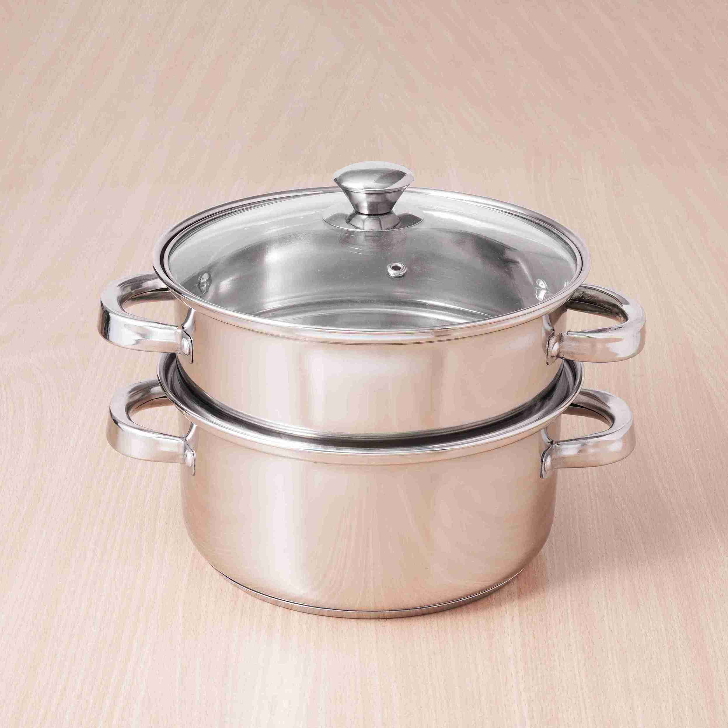 Tri-steel Multi Purpose Stainless Steel Steamer with Sandwich bottom  | Vegetable Steamer | Khandvi/Modak/Momo Maker | Steaming Pot 1.42 Kg / 1.9 Kg, 2 Tier / 3 Tier