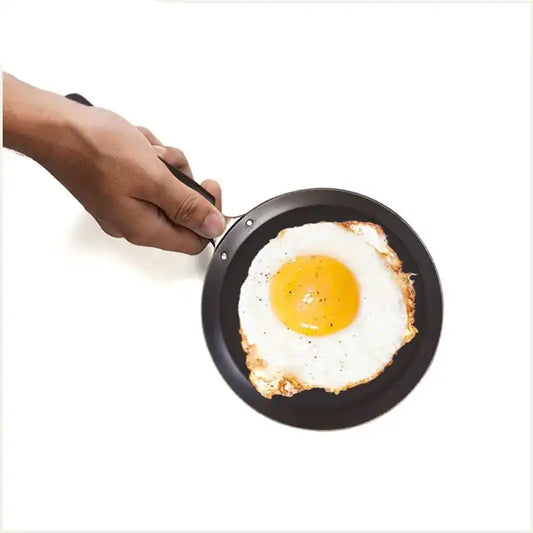 100% Pure Sheet Iron Omelette Tawa with Bakelite Handle, Seasoned, Toxin-free, Induction, 19cm, 0.56kg