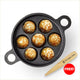 Super Smooth 7 Pit/Cup Cast Iron Paniyaram/Appe Pan+ Free Spatula, Pre-seasoned, Natural Nonstick, 100% Pure, Toxin-free, 18.9cm, 2.26 kg