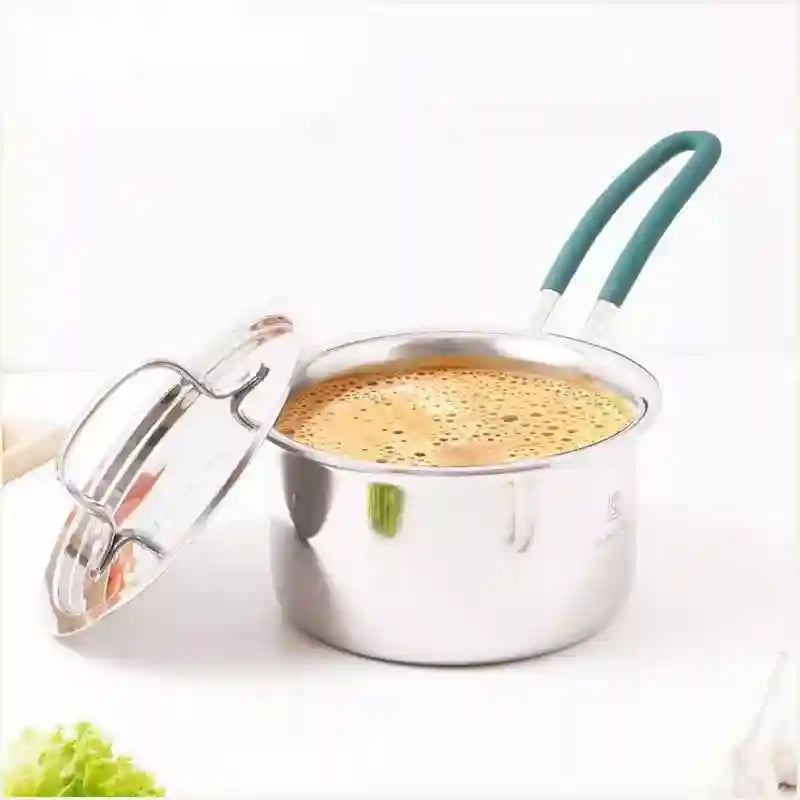 TurboCuk Tri-ply Stainless Steel Tea/Milk Pan/Saucepan+ Steel Lid, Premium Quality, 3 Layer Thick Body, 100% Toxin-free, Non-stick,  Induction & Gas, 1.4/2/3L