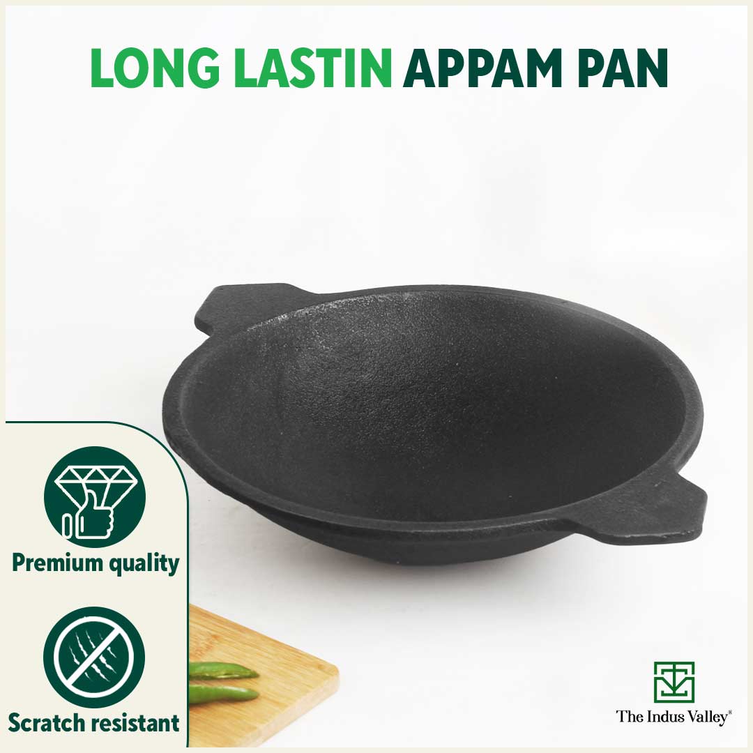 Buy Premium pre-seasoned Cast Iron Appam Pan Online at Best Prices – The  Indus Valley