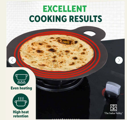 100% Pure Sheet Iron Tawa + Free ₹110 Spatula, Pre-seasoned, Toxin-free, 30.5cm, 1.8 / 1.4 kg