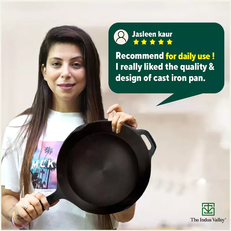 Buy Super Smooth Cast Iron Appam Pan with Lid Online at Best Prices – The  Indus Valley