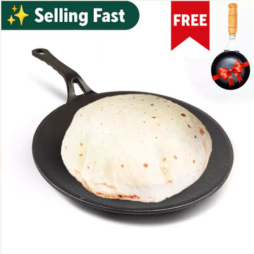 The Indus Valley Cast Iron Fry Pan/Skillet, Glass Lid, Pre-seasoned, Natural Nonstick, 100% Pure, Induction, 20.3cm / 0.9L