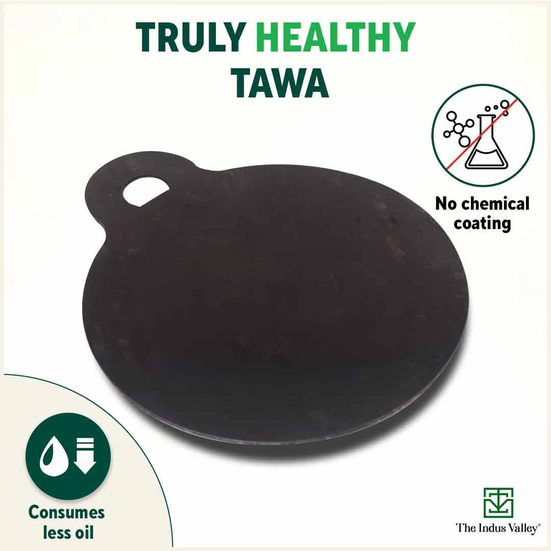 The Indus Valley Super Smooth Cast Iron Tawa/Tava for  Dosa/Roti/Chappati/Naan