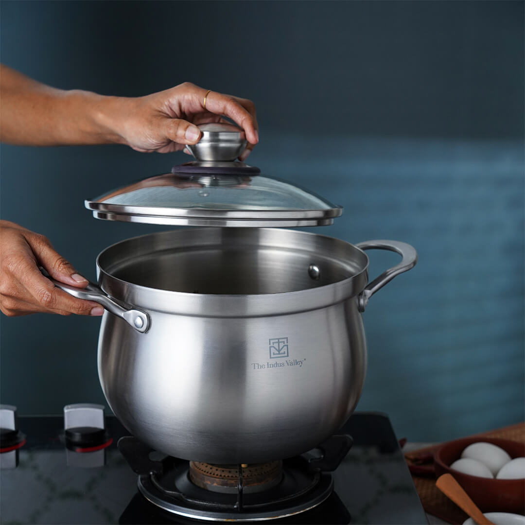 Buy Best Triply Stainless Steel Casserole/Biryani Pot/Stockpot Online – The  Indus Valley