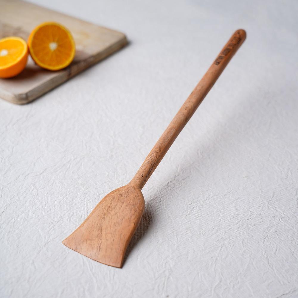 Neem Wood Cooking Spoon - Large Flip (37CM | Handmade | 100% Natural) - The Indus Valley