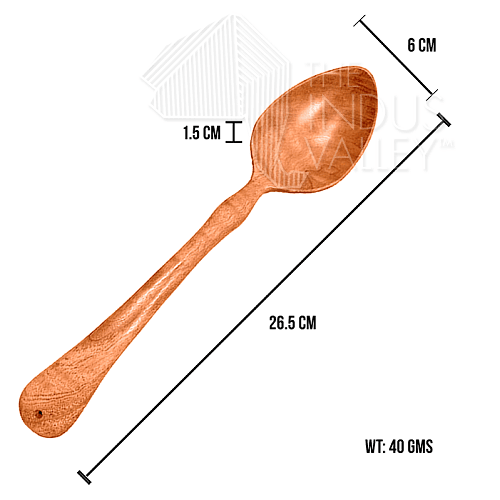 Neem Wood Spatulas for cooking & Serving – Thick, Long, Sturdy, Large [Set of 6] (Round Serve) - The Indus Valley