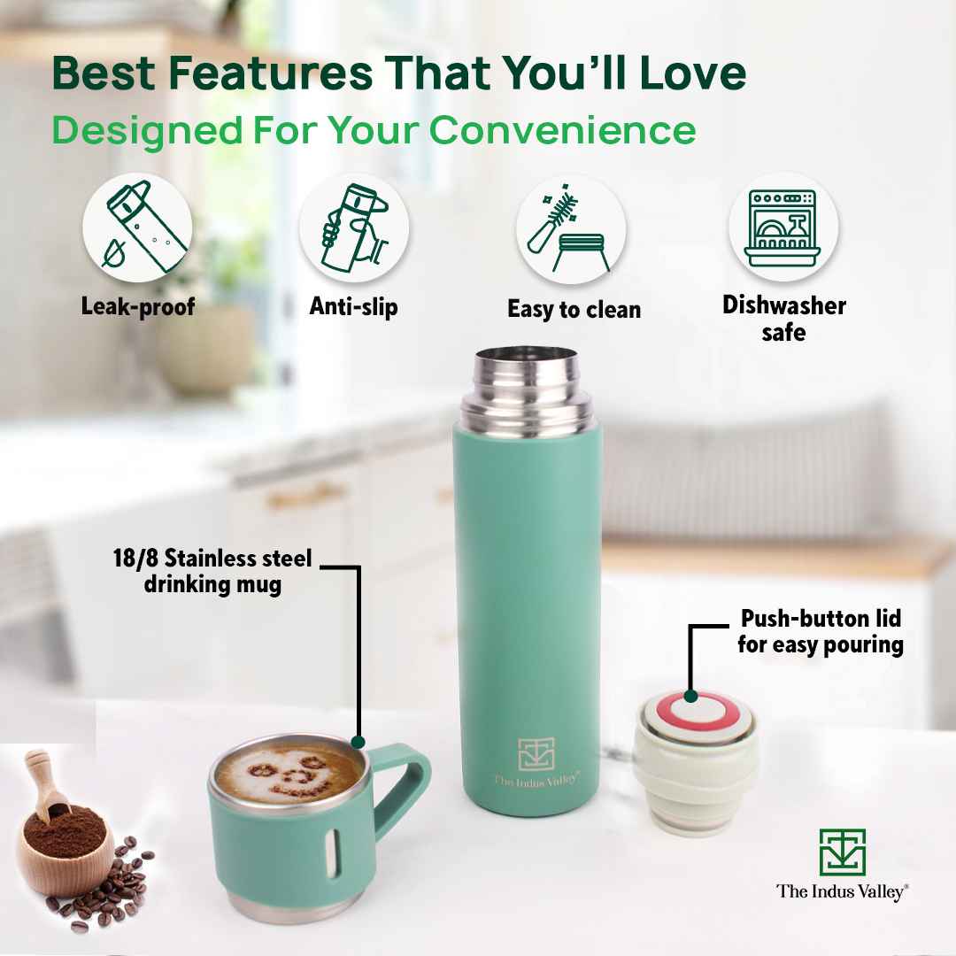Buy Best Stainless Steel Hot & Cold Flask Bottle with Drinking Mug